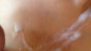 Bolivian girl cumshot on the breasts