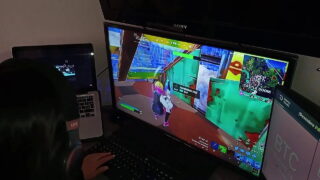 My Stepsister Bets Win On Fornite, And I Have To Pay By Filling Her Vagina With Cum