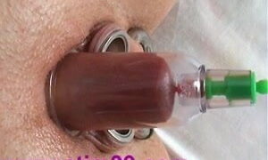 Pumping Clitoris Tied Bondage Pumped to Piercing Nipples